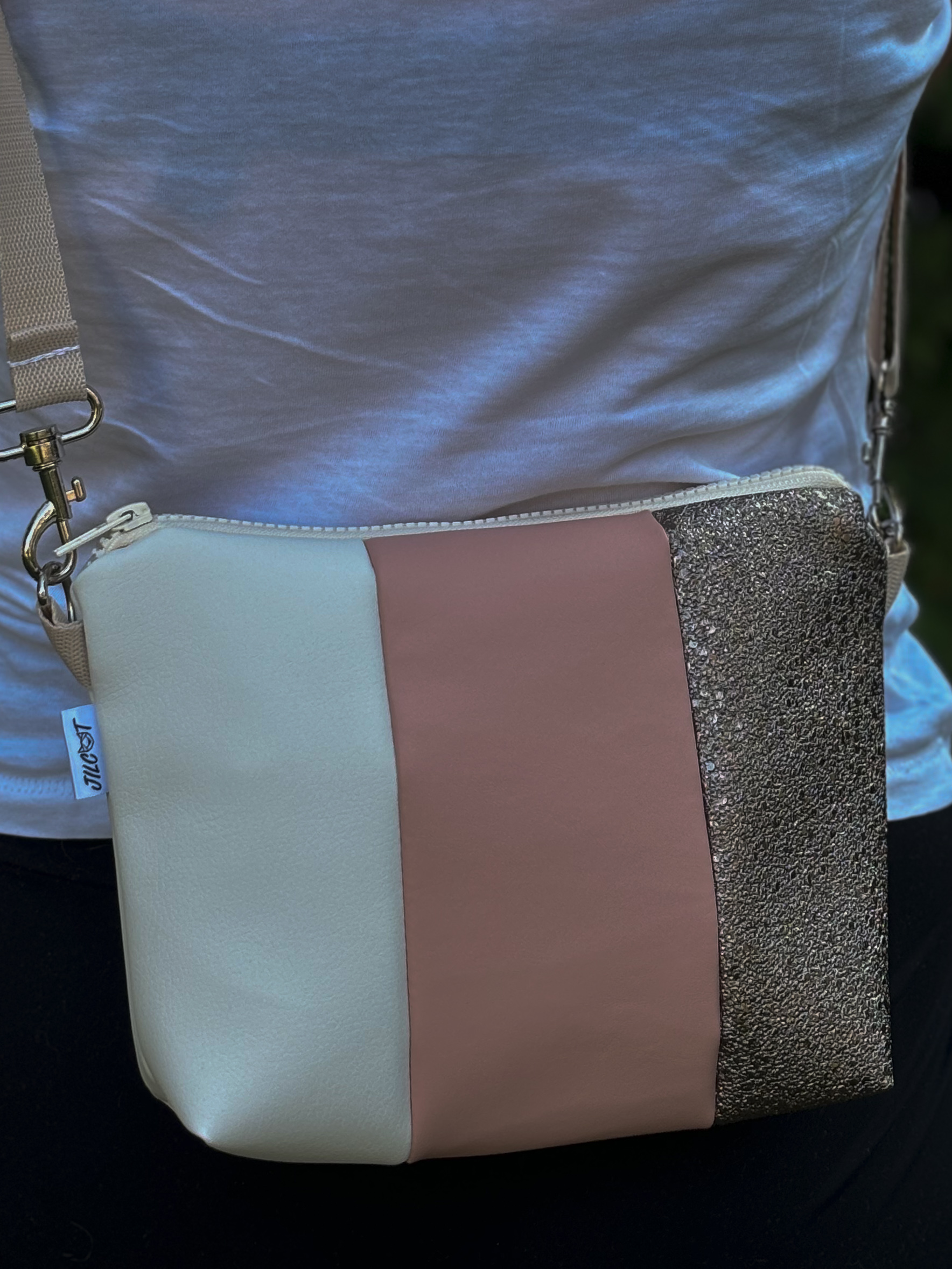Crossbody Simplicity (Bílá, růžová, zlatá)