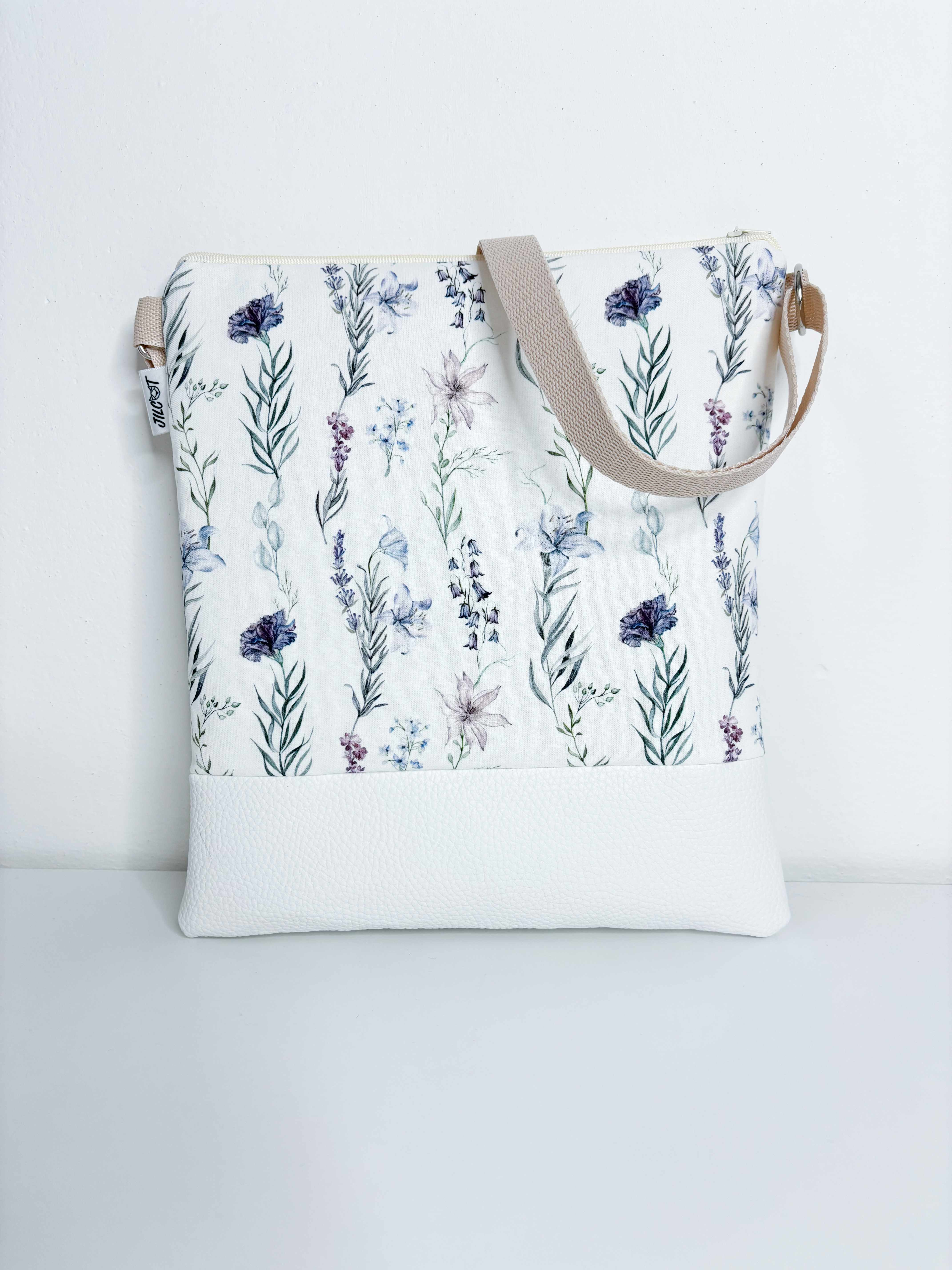 Jilcat crossbody (Modré kvítí + bílá koženka)