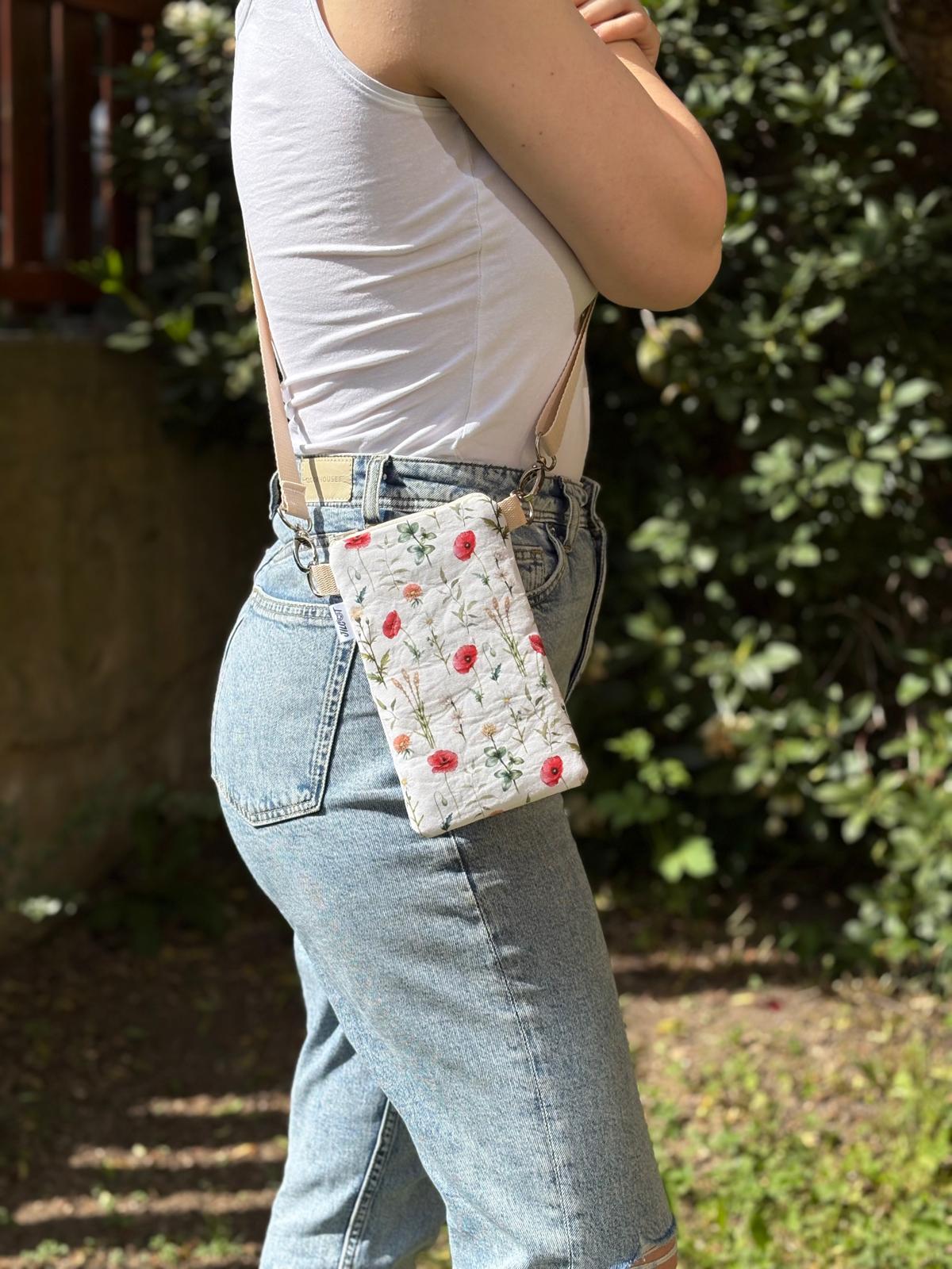 Crossbody na mobil (Vlčí máky)