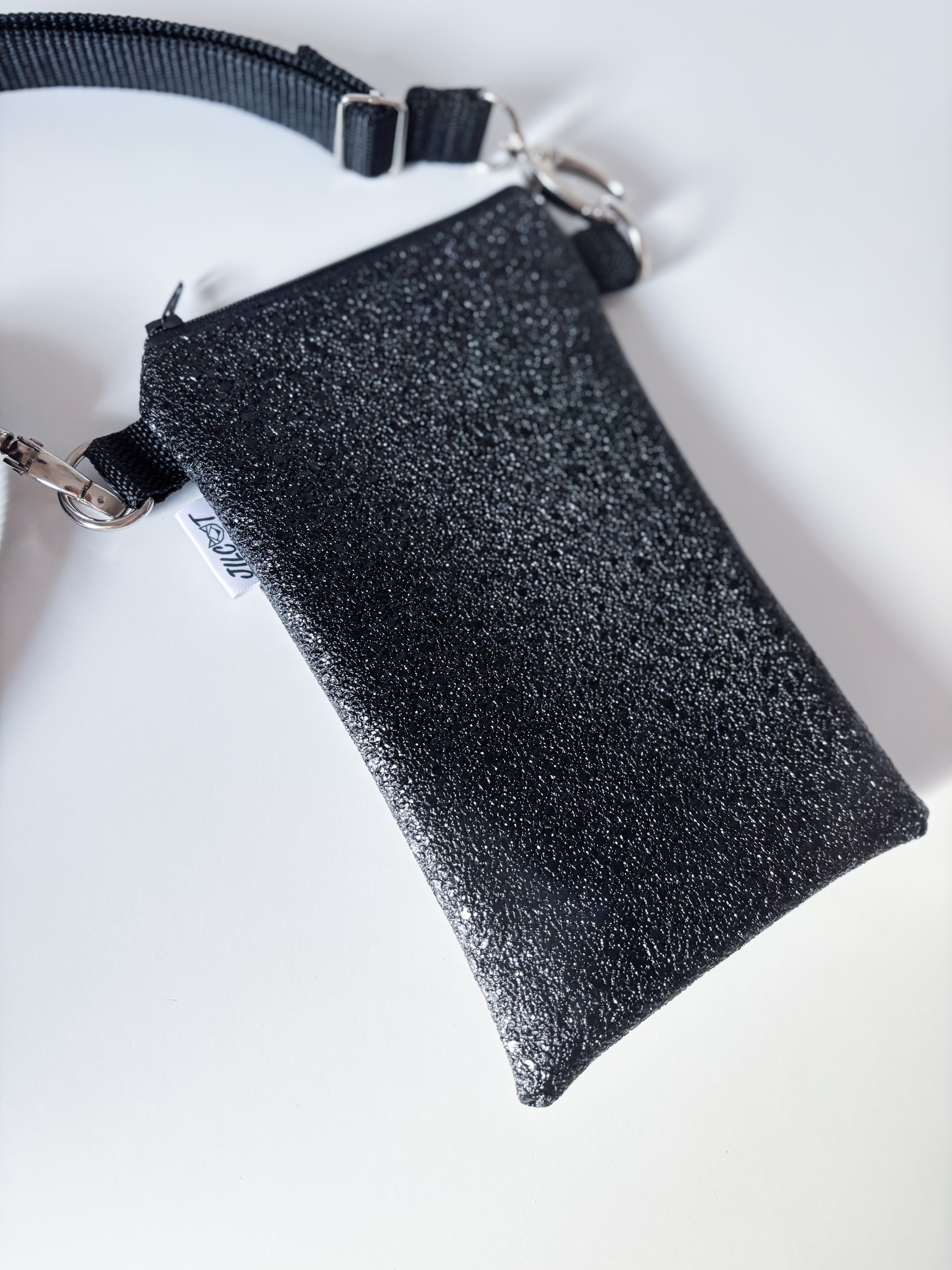 Crossbody na mobil (Černá s kamínky)