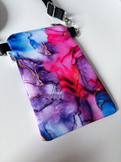 Crossbody na mobil, kočárkovina (růžový mramor)