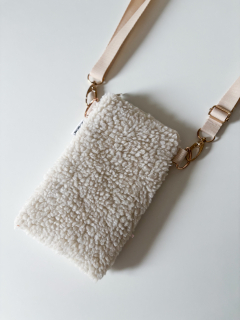 Sherpa beránek Crossbody na mobil (Krémová)