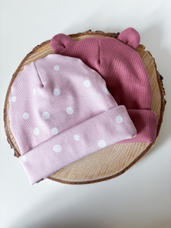 Jilcat dětská čepice 1-2 roky (Růžová s puntíky)