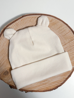 Jilcat dětská čepice 1-2 roky (Krémová s oušky)