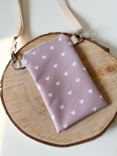 Crossbody na mobil (Srdíčka na růžové)